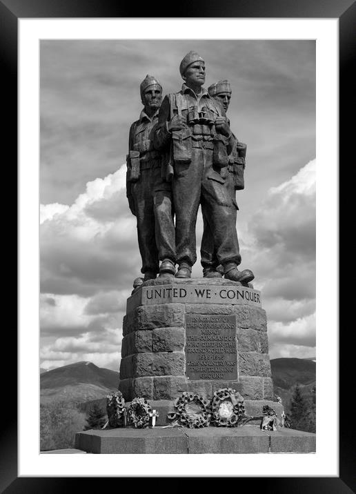 Commando Memorial, Spean Bridge>mono Framed Mounted Print by Rob Lester