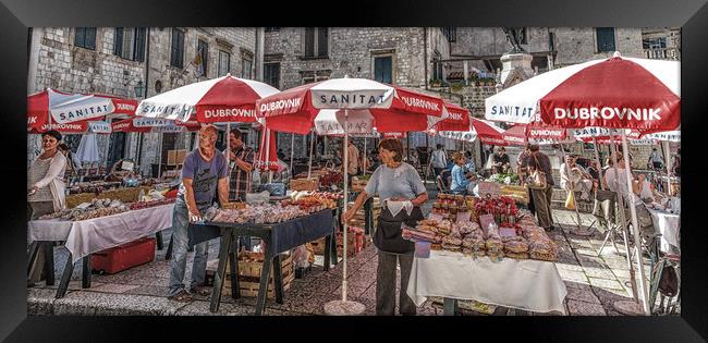 Dubrovnik Market Framed Print by Darryl Brooks
