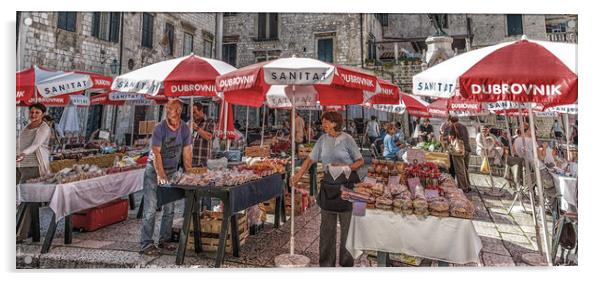 Dubrovnik Market Acrylic by Darryl Brooks
