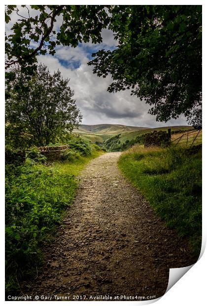 Leading to Hey Clough Portrait Print by Gary Turner