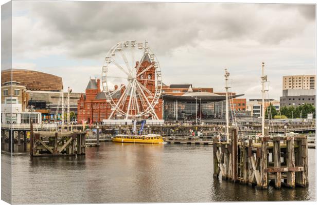 Ferris Wheel At The Bay Canvas Print by Steve Purnell