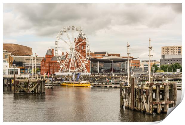 Ferris Wheel At The Bay Print by Steve Purnell