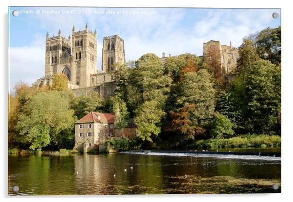 Durham Cathedral & Old Fulling Mill Acrylic by Stephen Smith