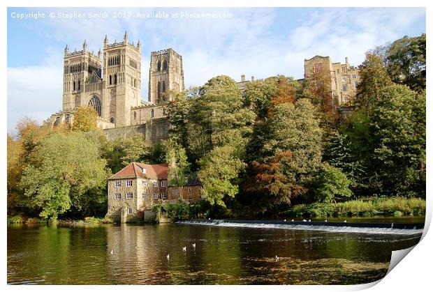 Durham Cathedral & Old Fulling Mill Print by Stephen Smith