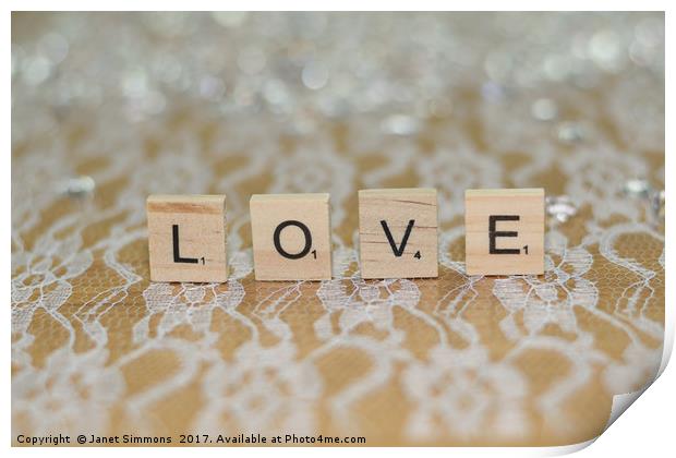 Love in Letters Print by Janet Simmons