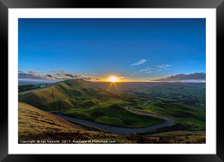 Sunset Over Rushup Edge From Mam Tor Framed Mounted Print by Ian Haworth
