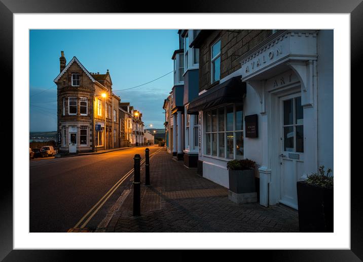 The Avalon Art Gallery and Chapel Rock Cafe Marazi Framed Mounted Print by Michael Brookes