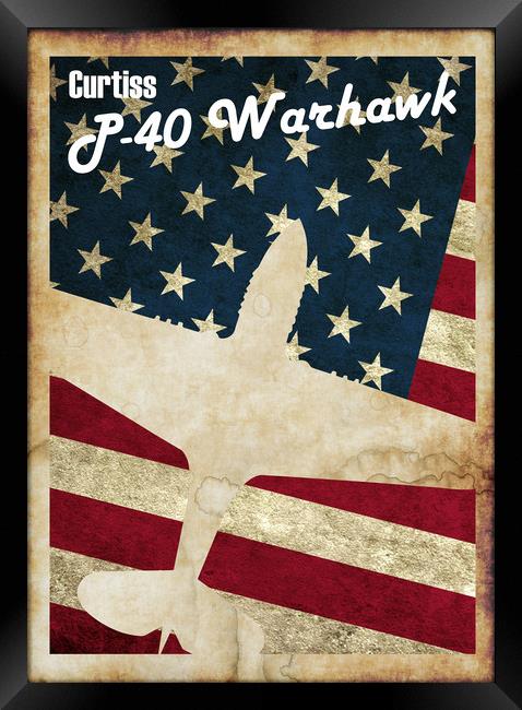 P40 Warhawk Vintage Framed Print by J Biggadike