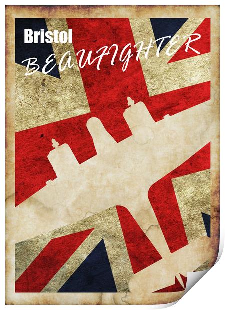 Bristol Beaufighter Vintage Print by J Biggadike