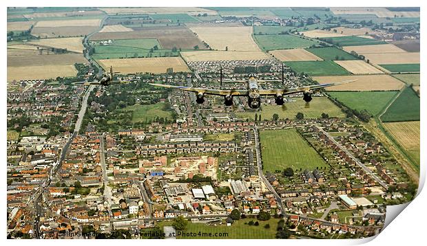 BBMF Lancaster and Hurricane over Bourne, Lincs, 1 Print by Colin Smedley