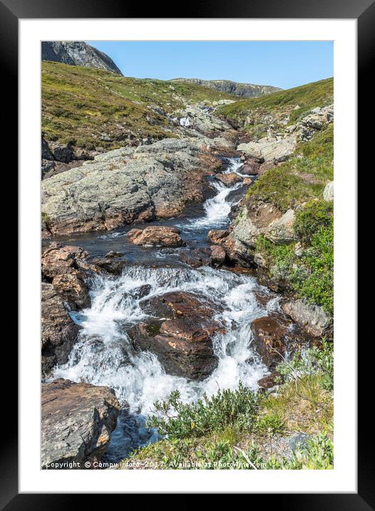waterfall on the bitihorn track Framed Mounted Print by Chris Willemsen