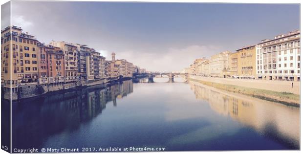 Arno River, Florence  Canvas Print by Moty Dimant