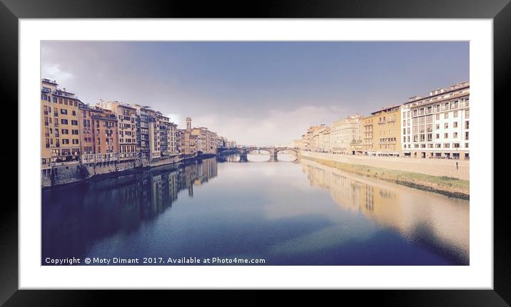 Arno River, Florence  Framed Mounted Print by Moty Dimant