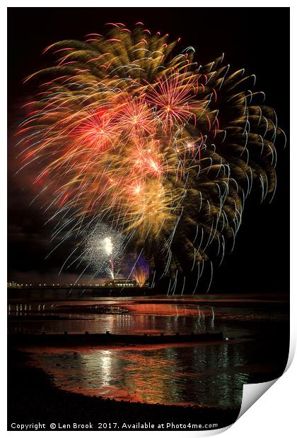 Worthing Fireworks 2017 Print by Len Brook