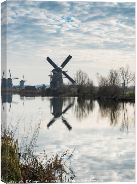 windmills in Kinderdijk Holland Canvas Print by Chris Willemsen