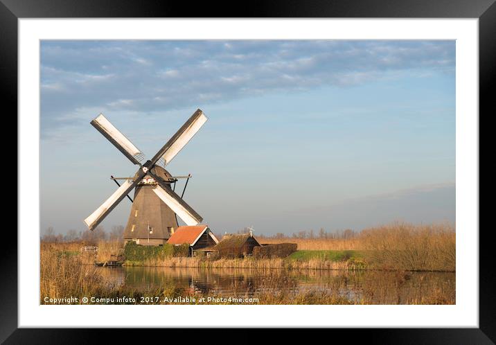 windmills in Kinderdijk Holland Framed Mounted Print by Chris Willemsen