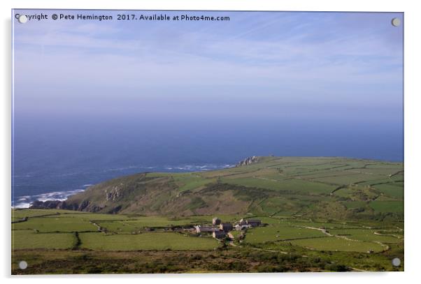 North Cornish coast from Carn Galver Acrylic by Pete Hemington