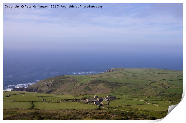 North Cornish coast from Carn Galver Print by Pete Hemington