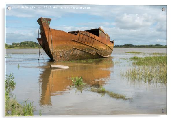 Fleetwood Marsh Wrecks Acrylic by Gary Kenyon