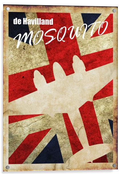Vintage Mosquito Poster Acrylic by J Biggadike