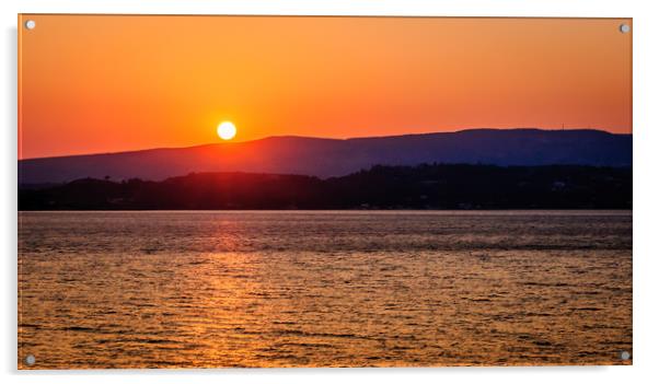 Sunset on Kefalonia Island Acrylic by Naylor's Photography