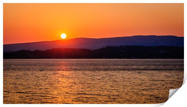 Sunset on Kefalonia Island Print by Naylor's Photography