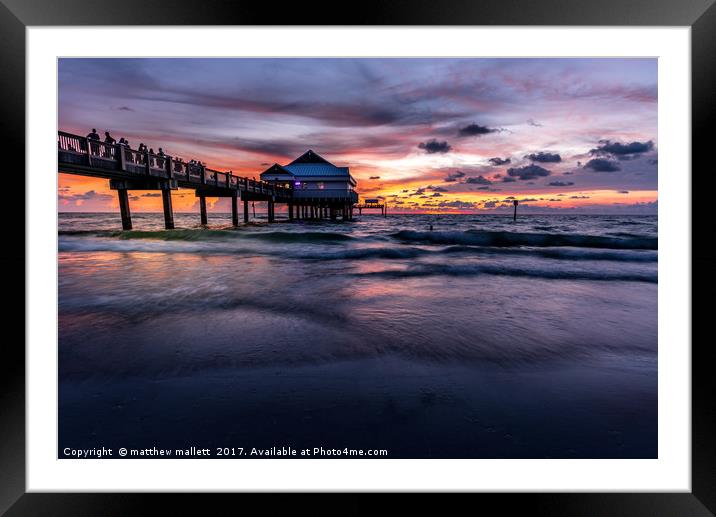 Sunset At Clearwater Beach Pier 60 Framed Mounted Print by matthew  mallett