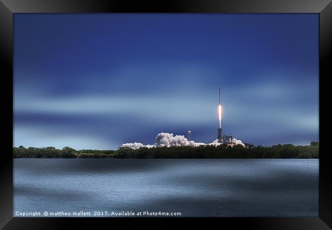 Falcon 9 Lift Off Framed Print by matthew  mallett