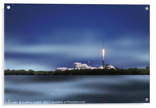 Falcon 9 Lift Off Acrylic by matthew  mallett