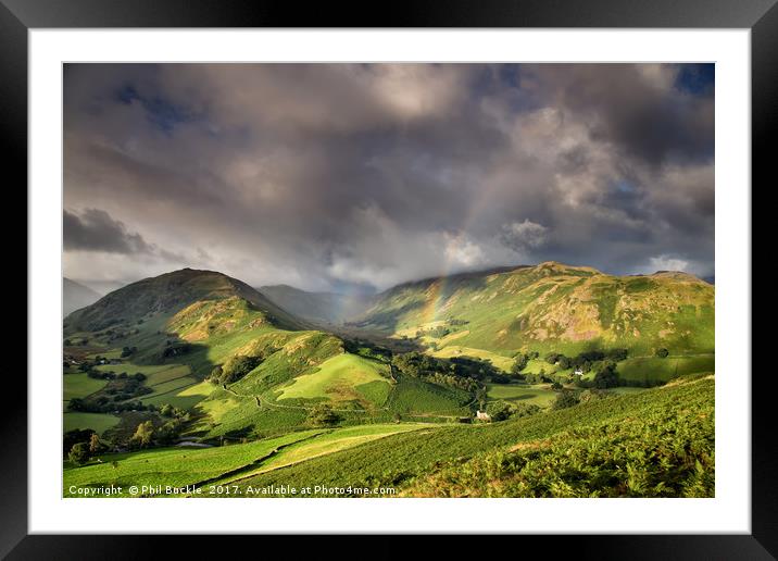 Boredale Valley Rainbow Framed Mounted Print by Phil Buckle