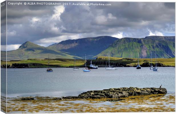 Canna Bay & The Isle of Rum, Scotland Canvas Print by ALBA PHOTOGRAPHY