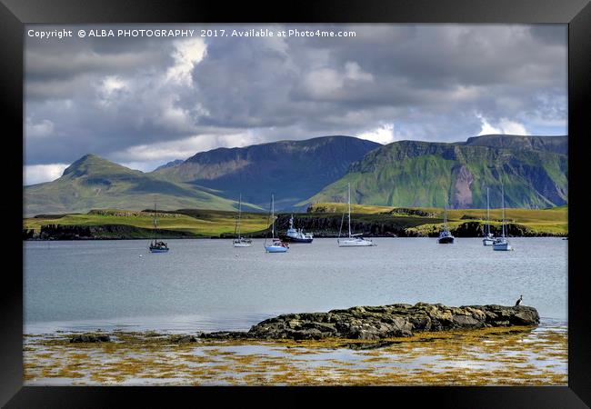 Canna Bay & The Isle of Rum, Scotland Framed Print by ALBA PHOTOGRAPHY