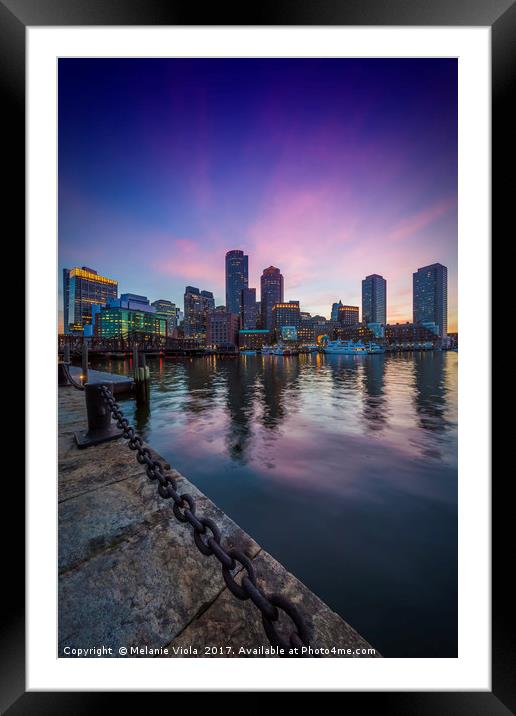 BOSTON Fan Pier Park & Skyline at Sunset Framed Mounted Print by Melanie Viola