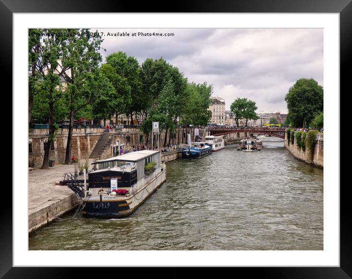 The River Seine Paris Framed Mounted Print by Lynn Bolt
