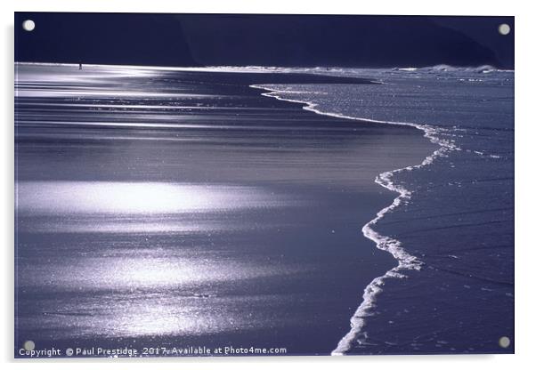 The Beach at Perranporth Acrylic by Paul F Prestidge