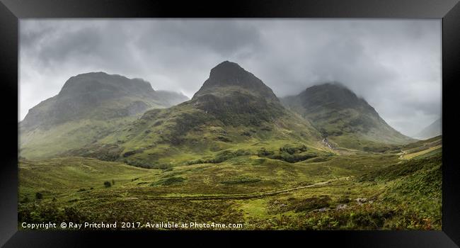 The Three Sisters of Glencoe Framed Print by Ray Pritchard