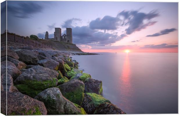 Reculver Towers Sunset Canvas Print by Ian Hufton