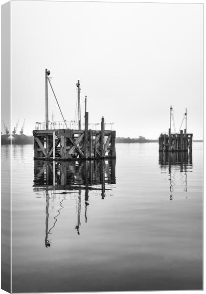Cardiff Bay reflections Canvas Print by Andrew Richards