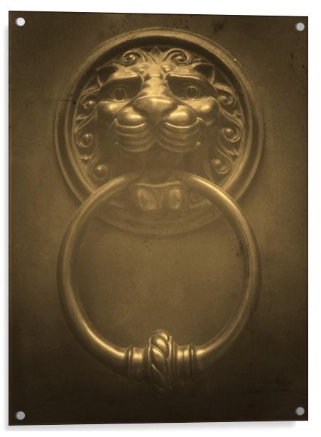 Lion Knocker   Acrylic by Victor Burnside