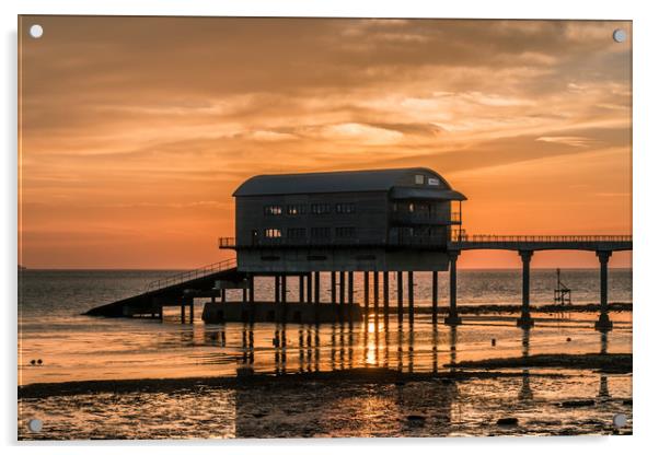 Boathouse sunrise Acrylic by Alf Damp