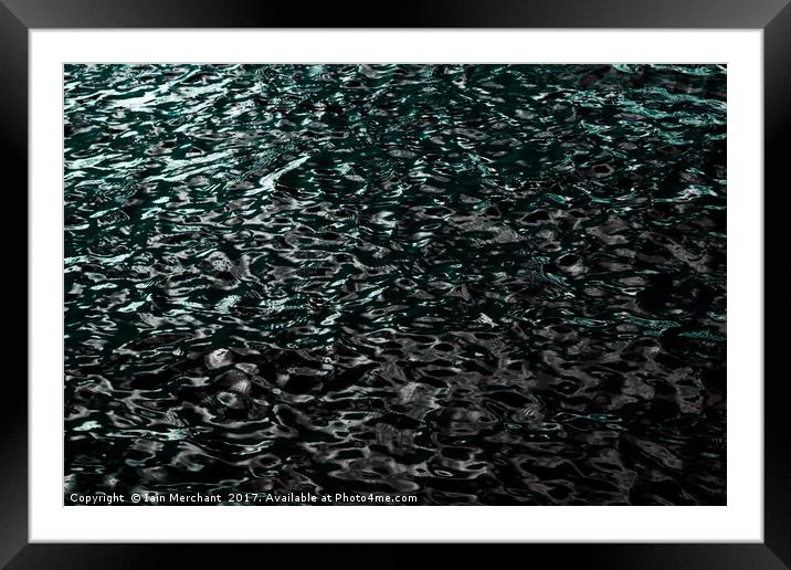 Teal and Grey Abstract Framed Mounted Print by Iain Merchant
