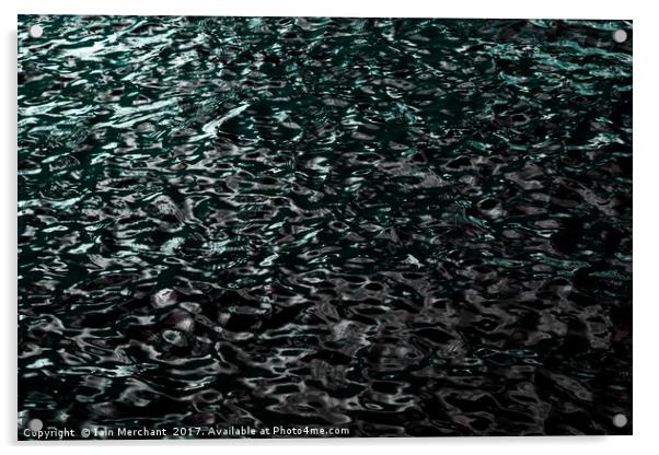 Teal and Grey Abstract Acrylic by Iain Merchant