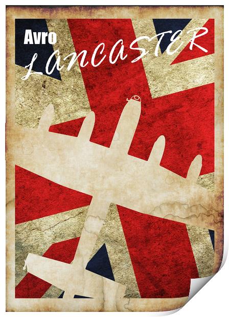 Avro Lancaster Vintage Poster Print by J Biggadike