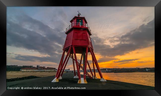 Majestic Sunset over the North East Coast Framed Print by andrew blakey