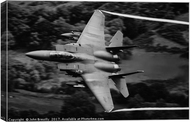 F-15E Strike Eagle '500 feet, 500 knots' Canvas Print by John Breuilly