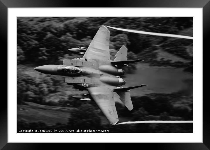 F-15E Strike Eagle '500 feet, 500 knots' Framed Mounted Print by John Breuilly