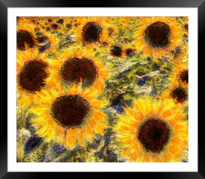 Sunflowers Summer Van Gogh Framed Mounted Print by David Pyatt