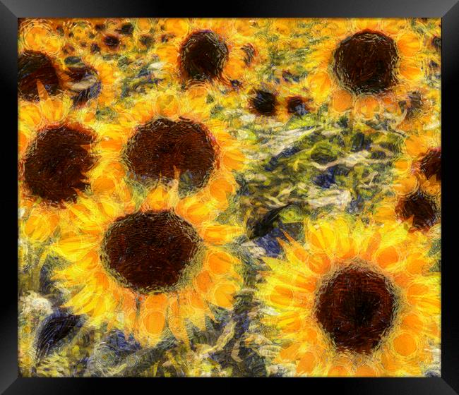 Sunflowers Summer Van Gogh Framed Print by David Pyatt