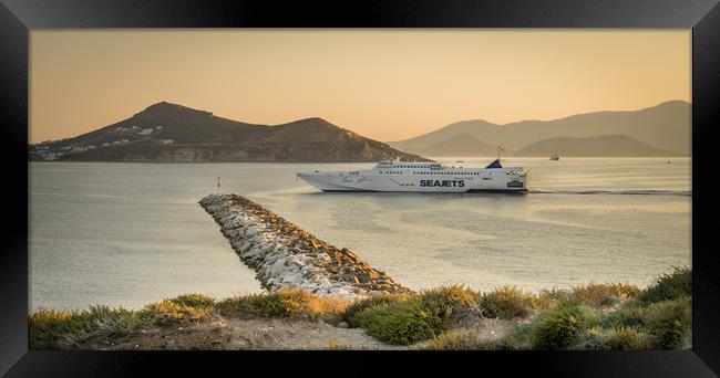 Naxos Port Seajets  Framed Print by Naylor's Photography
