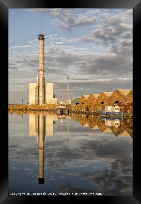 Shoreham Power Station Framed Print by Len Brook
